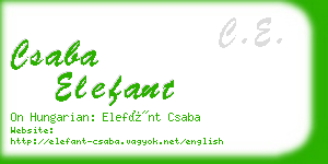 csaba elefant business card